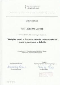 Zespół 2 Praca z pacjentem w żalobie